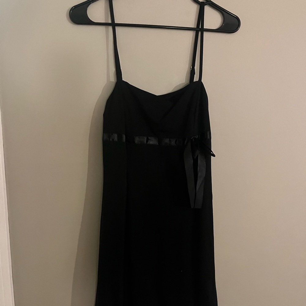 Forever 21 Black Mini Dress with Ribbon Detail